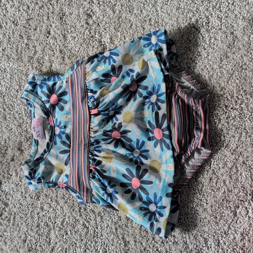Pete & Lucy Baby Girl Floral And Striped 6 Months